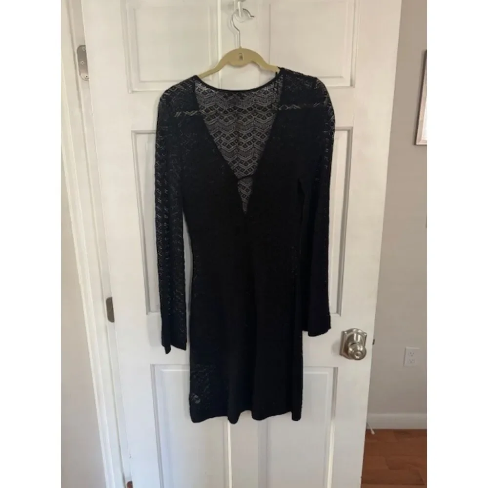 NWT House of Harlow 1960 crochet/lace dress/coverup, black, small. - Picture 2 of 6
